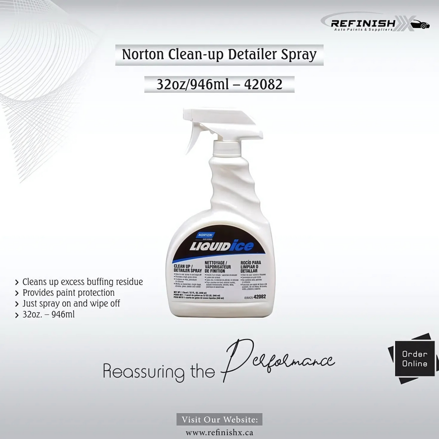 Norton Clean-up Detailer Spray 32oz/946ml - 42082 - refinishx.ca