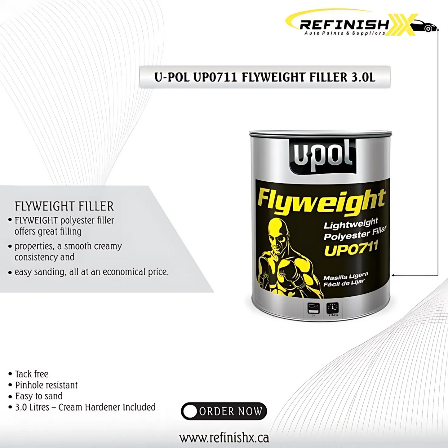 U-POL UP0711 FLYWEIGHT FILLER 3.0L - refinishx.ca