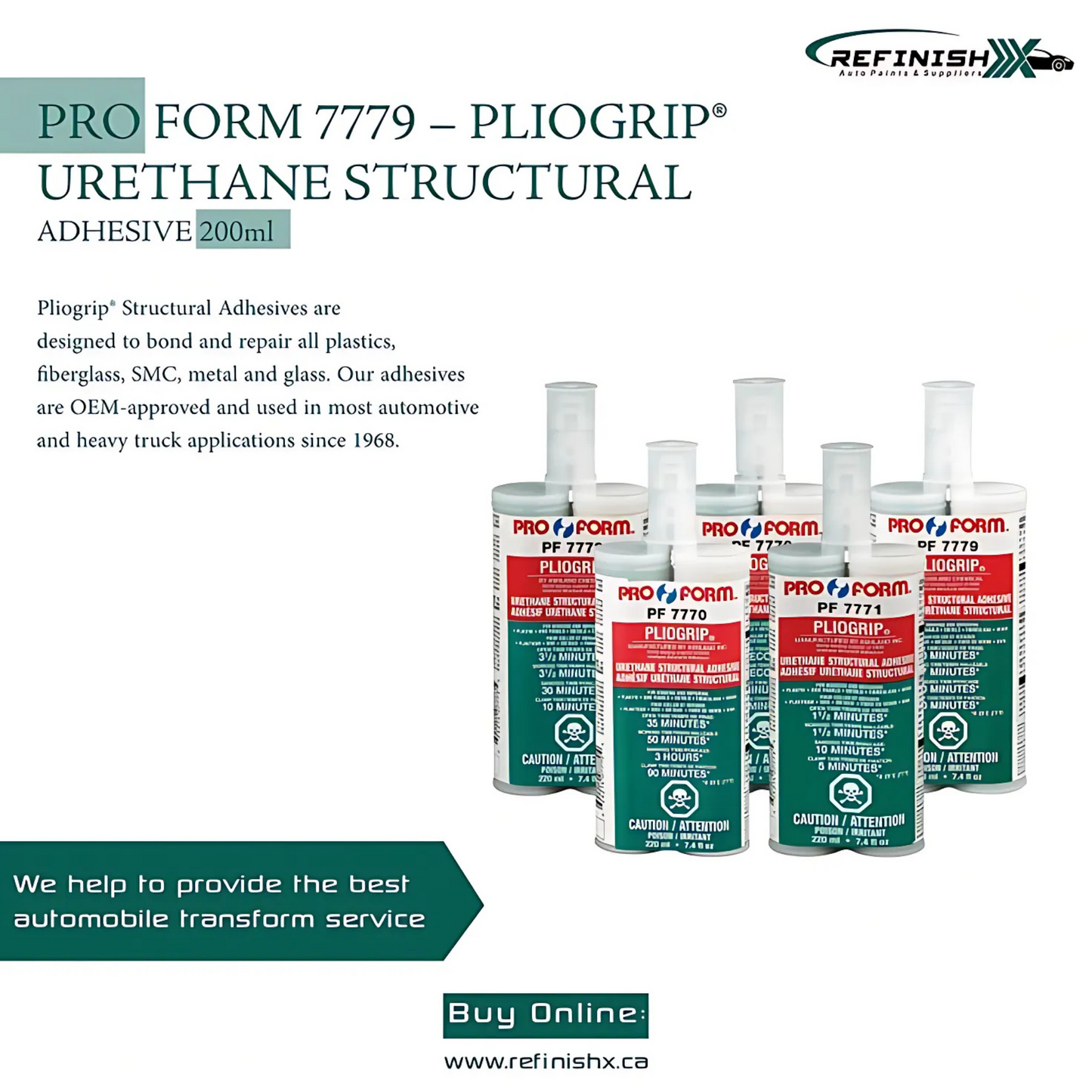 PRO FORM 7779 - PLIOGRIP® URETHANE STRUCTURAL ADHESIVE 200ml - refinishx.ca
