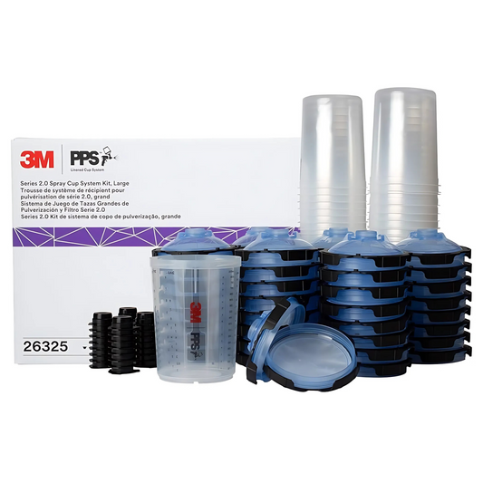 3M 26325 PPS 2.0 Spray Gun Cup, Lids and Liners Kit, 125-Micron Filter, Standard, 22 Ounces