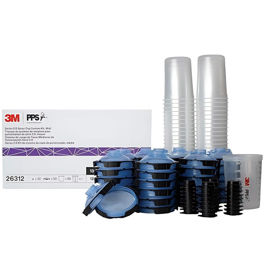 3M 26312 PPS 2.0 Spray Gun Cup, Lids and Liners Kit, 125-Micron Filter, Standard, 22 Ounces
