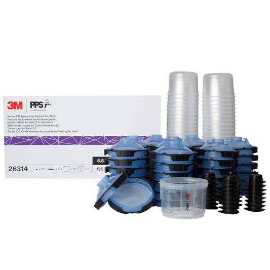 3M 26314 PPS 2.0 Spray Gun Cup, Lids and Liners Kit, 125-Micron Filter, Standard, 22 Ounces
