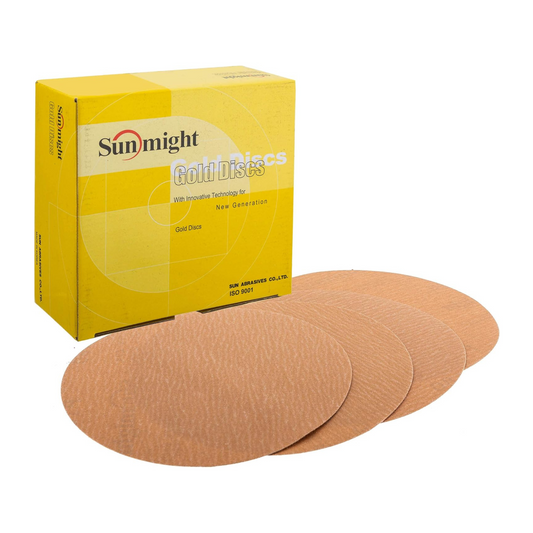 Sunmight Gold Hook it 6" DA Abrasive Automotive Sandpaper 40-800 Grit NO HOLE