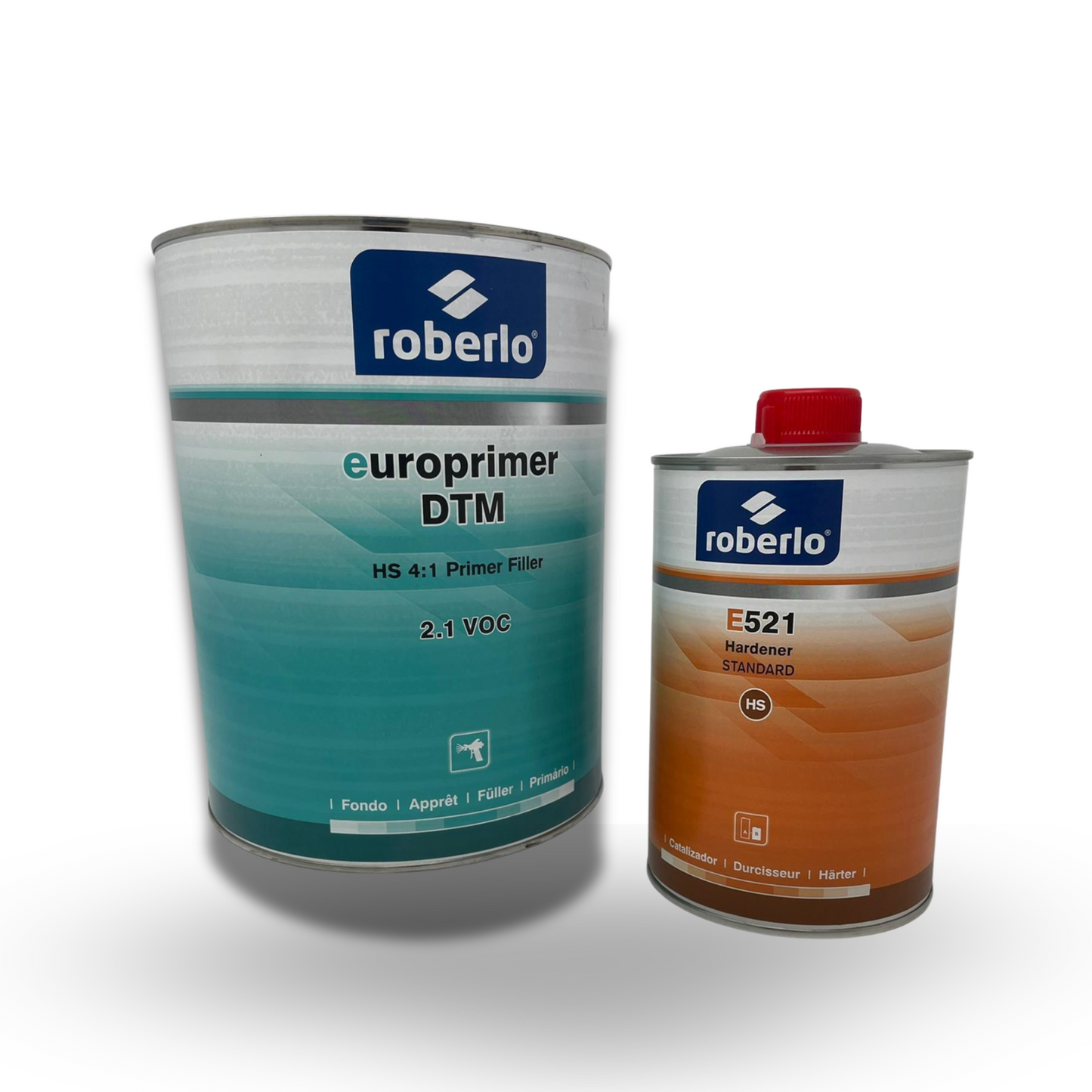 Roberlo Direct to Metal (DTM) Euro Primer - Black / White / Gray, Hardener and kit -  refinishx.ca