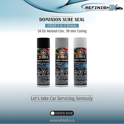 DOMINION SURE SEAL 24028 3 In 1 Primer, 16 Oz Aerosol Can, 30 min Curing - refinishx.ca